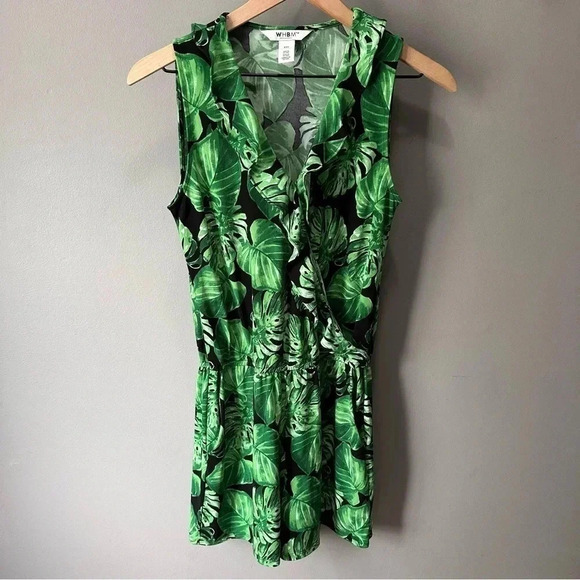 White House Black Market |WHBM| leaf romper. EUC. XXS - Picture 1 of 6